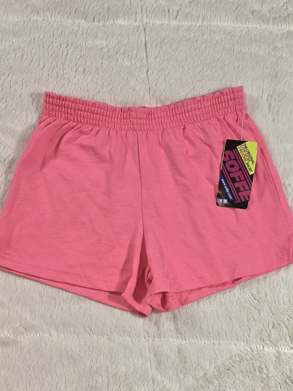 Soffe Hot Pink Elastic Waist Girls Athletic Shorts(250F-40)